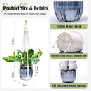 Small Hanging Planters Self Watering 5 Inch, 3 Set Hanging Plant Pot for Indoor Outdoor Plants, Hanging Flower Pots with Drainage Hole & 2 Kinds of Plant Hangers for Garden Home Decor by GreenHaven Gardens