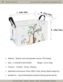 Rectangular Folding Laundry Basket,waterproof Canvas Basket,gift basket,Suitable for children's room,Office,Clothes,Toys Storage(Tree Animals) by TinyTreasures Baby Boutique