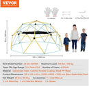 VEVOR Climbing Dome, 10FT Geometric Dome Climber with Hammock and Swing, Jungle Gym Supports 750LBS and Easy Assembly for Kids 3 to 10 Years Old, with Climbing Grip, Outdoor Backyard Play Equipment by TinyTreasures Baby Boutique