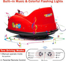 12V Bumper Car for Toddlers, Electric Toy Ride on Battery Car with Kids W/Parent Remote Control, 2-Speed, 360 Degree Spin, Music & LED Lights for Kids, Red by TinyTreasures Baby Boutique