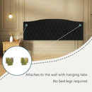 Velvet Upholstered Headboard King/Cal King Size Latest Model Wall Mount, Bed Frame Mount, Featuring High-Density Sponge Padding, Luxury Texture Easy Assembly Comfort and Style-Black by CozyNest Decor