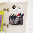 dedoot Magnetic Basket for refrigerator Storage Pencil Holder Basket Mesh Black Strong Magnetic Pen Holder for Refrigerator ,Whiteboard, Locker, Home and Office Organizer, 6.3x2.3x3.6inch,2 Pack by CozyNest Decor