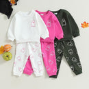0-4T Toddler Boy Girl Halloween Outfit Fall Clothes Ghost Long Sleeve Sweatshirt Top Pants Baby Halloween Clothes by TinyTreasures Baby Boutique