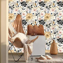 White/Pink/Gold Floral Garden Black Blue Flowers Vintage Peel and Stick Wallpaper Self Adhesive Removable Easy Peel Off Contact Paper Stick on Wall Paper for Bedroom Cabinet Renter Friendly by GreenHaven Gardens