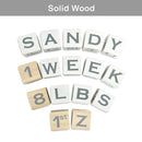 I'm Solid Wood Baby ABC Alphabet Milestone Age Blocks, Personalized Own Name, Gender Neutral, Newborn Gifts & Keepsakes for Picture Props (1.9" / 16 Pcs/White) by TinyTreasures Baby Boutique