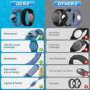 Waterproof Air Tag Bracelet for Kids (2 Pack), Soft Nylon Hidden Air Tag Wristband Full Cover Lightweight GPS Tracker Holder Compatible with Apple AirTag Band for Toddler Child (Black & Blue) by TinyTreasures Baby Boutique