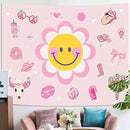 Lunerfex Y2K Tapestry Pink Sun Wall Tapestry, Cute Tapestries for Bedroom Funny Tapestries Wall Hanging for Bedroom Living Room Decor Pink-7 44"x60" by CozyNest Decor