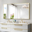 30x55In Gold Bathroom Mirror for Wall, Brushed Gold Rectangle Mirrors with Metal Frame, Bathroom Rectangular Mirror Modern Wall Mirror for Bedroom Living Room, Hangs Horizontal or Vertical by CozyNest Decor