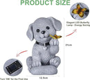 Solar Dog Statue Garden Decor with Butterfly Light – Waterproof Outdoor Yard Art for Patio, Lawn, Balcony for Mother’s Day, Father’s Day, Housewarming, Mom, Dad, Grandma, Men, Women by GreenHaven Gardens
