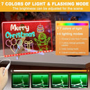 LED Acrylic Message Board, Light Up Acrylic Dry Erase Board with 7-Color Light, LED Note Board with Colors for Kids, Glow Memo Message Writing Board with Light, Drawing Stencils Set Included by TinyTreasures Baby Boutique