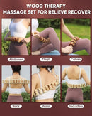 ONUEMP 2PCS Wood Therapy Massage Tools, Wooden Massage Roller Stick & Back Massager Roller Rope, Maderoterapia Kit Colombiana for Lymphatic Drainage, Anti Cellulite, Body Sculpting, Ease Deep Tissue by CozyNest Decor