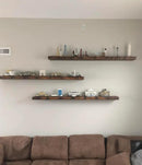 joelsantiques Floating Shelf, Wood Wall Shelf, Natural Wooden Home Decor for Bathroom Kitchen Bedroom, Hanging Mounted Invisible Bracket (Medium Brown, 7" Deep x 72" Wide) by CozyNest Decor