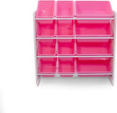 Humble Crew Kids Toy Storage Organizer with 12 Plastic Bins, White/Pink – Removable Bins for Playroom, Bedroom, Toddler Furniture for Boys and Girls Ages by TinyTreasures Baby Boutique