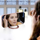 SZELAM Alarm Clock for Bedroom,LED and Mirror Digital Clock Large Display,with Dual USB Charger Ports,Auto Dim,Snooze Mode,Modern Desk/Wall Electronic Clock for Girl Woman Mom Teens - Rose Gold by CozyNest Decor
