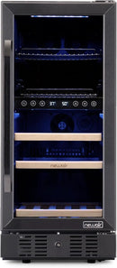 Newair 15" Wine and Beverage Refrigerator 9 Bottle and 48 Can Capacity, Beverage Cooler in Stainless Steel, Built-in or Freestanding Dual Zone Drink Fridge with Triple-Pane Glass Door by CozyNest Decor