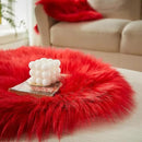 AMTOVO Faux Fur Rug, Red Area Rug, Fluffy Sheepskin Rug, Fuzzy Ultra Soft 2 x 4 ft Shag Rugs for Bedroom Sofa Throw Cushion Room Decor, Sheepskin by CozyNest Decor