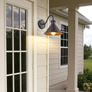 Dusk to Dawn Outdoor Gooseneck Wall Sconce with Dark Sky Cast Hammered Aluminum Shade in Oil Rubbed Bronze Finish,Anti-Rust Waterproof Outdoor Light for Farmhouse Porch Garage,1-Light E26 by CozyNest Decor
