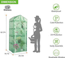 Oneness Mini 4-Tier Greenhouse, Indoor and Outdoor Reusable Portable Warm House with Green PVC Cover and Metal Shelf for Seeding in All Season, 29.5”W x 19.7”D x 62.2”H by GreenHaven Gardens