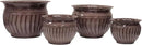 Headwind 8" Sutton - Rosewood Brown, Ironstone Metal Planter Pot. Indoor Outdoor Use, by CozyNest Decor