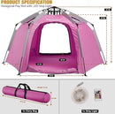 Portable Hexagon Kids Play Tent with LED Strip Lights Indoor Children Play House Easy Set-up Space Dream Tent for Night 4-5 Person & Birthday Gifts by TinyTreasures Baby Boutique