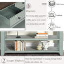 Solid Wood Console Table Sofa Table with Storage Drawers and Bottom Shelf Entryway Table for Entry Hallway Foyer Sofa Couch Table,Fully Assembled (48.8" Green) by CozyNest Decor