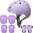 Kids Bike Skateboard Helmet Pad Set,Toddler Cyling Protective Gear Knee & Elbow Pads Wrist Guards for 5-8-10-12-14-16 Years Girls Boys Bicycle Scooter Roller Skate Inline Skating Rollerblading by TinyTreasures Baby Boutique
