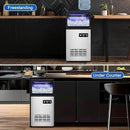 Commercial Ice Maker Machine 110 LBS/24H, 36 Ice Trays Freestanding & Undercounter Ice Machine Stainless Steel with 20 LBS Ice Storage Capacity, Ice Maker with Water Line and Filter, Dual Water Inlet by CozyNest Decor
