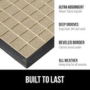 GORILLA GRIP 100% Waterproof All-Season WeatherMax Doormat US Designed Natural Rubber, Stain and Fade Resistant, Low Profile Indoor Outdoor Door Mats, Easy Clean Patio Mat, 17x29, Taupe Grid by CozyNest Decor