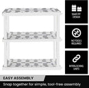 Oskar Storage Shelves - Bathroom Wall Organizer, Kids Room Toys Book Shelf, No Drill Heavy Duty, Kitchen Closet Garage Outdoor 3 Tier Stackable Plastic Shelving Unit by TinyTreasures Baby Boutique