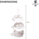 REGAL TRUNK Hanging Fruit Baskets for Kitchen - 3 tiers Fruit Baskets Hanger - Macrame Fruit Hammock - White Boho Wall Decor - Produce and Vegetable Tiered Storage Holder - 3x10x27.5 in by CozyNest Decor