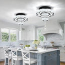 Flashing God 16 Inch Mini Chandelier Modern Crystal Chandeliers Light Semi Flush Mount Ceiling Light Fixture Small Black Chandelier for Bedroom Hallway Kitchen Foyer by CozyNest Decor