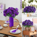 Hananona 12 Pcs Artificial Geranium Flowers for Outdoors Silk Purple Geranium Flowers Outdoor UV Resistant Plants Faux Flower for Home Kitchen Table Centerpieces Front Door Patio Decor (12, Purple) by CozyNest Decor