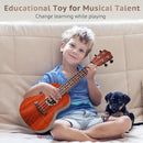 Raimy Kids Guitar Ukulele - 21in Ukulele Guitar Toys for Kids Ages 3 4 5 6 7+ Year Old Boys Girls Simulated Sound Quality Music Instruments Learning Education (Mahogany) by TinyTreasures Baby Boutique