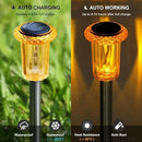 DenicMic Halloween Solar Lights Outdoor 10 Pack Orange LED Waterproof Yard Garden Patio Backyard Pathway Walkway Landscape Lawn Outside Fall Decorations Outdoor by CozyNest Decor