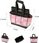 WORKPRO Garden Tool Bag, 9 Pockets Gardening Bag, Heavy Duty Oxford Garden Tote Caddy (Tools NOT Included), 12" x 12" x 6"-Pink Ribbon by GreenHaven Gardens
