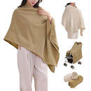 2-Pack Nursing Covers for Breastfeeding, 100% Organic Cotton Muslin Breastfeeding Cover, Multi-Use Nursing Scarf, Car Seat Canopy, Stroller Cover, Soft Breathable Baby Blanket Khaki Brown by TinyTreasures Baby Boutique