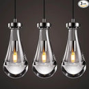 Raindrop Pendant Lights Set of 3, Modern Pendant Lights Kitchen Island 3 Pack, Brushed Nickel Island Light, Pendant Light for Bedroom Bathroom, Chandelier for Living Room Hallway by CozyNest Decor