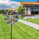 Viveta Wind Spinner for Yard and Garden, Metal Windmill Spinning Kinetic Wind Spinners for Outside Yard Patio Lawn Decor 13”D*57.5“H by CozyNest Decor