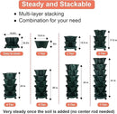 Vertical Planter 7 Tier Stackable Planters Garden Planters Strawberry Herb Flower and Vegetable Planter Indoor Outdoor Gardening Pots with Removable Wheels and Tools 2-Pack by GreenHaven Gardens