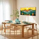 Abstract Sun Mountain Framed Canvas Wall Art Set, Forest Pine Tree Golden Sunset Wall Decor, Mixed Patchwork Landscape Art Print for Living Room, Bedroom, Dining Room, Office - 20"x40" by CozyNest Decor