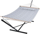 SUNCREAT 55 Inch Extra Large Double Hammock with Stand, 475lbs Capacity, Outdoor Portable Hammock with Hardwood Spreader Bar, Extra Large Pillow, Grey by GreenHaven Gardens