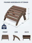 KINGYES Folding Adirondack Ottomans Set of 2 for Adirondack Chair, Brown by CozyNest Decor