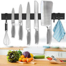 Magnetic Knife Holder for Wall 17 Inch, No Drilling black knife magnetic strip with 3 Hooks, Strong Magnet Knife Holder strip, Magnetic Knife Rack Bar for Kitchen Knives and Tools by CozyNest Decor