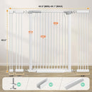 40.5" Extra Tall Baby Gate for Stairs, 40.6"-49.1" Extra Wide Dog Pet Gate Indoor, Pressure Mounted Safety First Baby Gate, No Drill Puppy Tall Gate for Doorways Walk Through House, White by TinyTreasures Baby Boutique