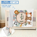 Personalized Baby Crib Bedding Set, 5 Pcs Custom Nursery Bedding Set for Girl Boy, Soft Jungle Animals Crib Set with Name, Double Layer Baby Bedding Crib Set, Toddlers Infants Customized Gift by TinyTreasures Baby Boutique