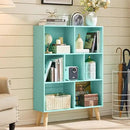 LEYAOYAO 7 Cube Bookshelf 3-Tier Bookcase with Legs, Mint-Green Kids Book Shelf Cute Storage Organizer, Toy Shelves Bookshelves,Wood Display Bookcases by CozyNest Decor