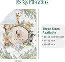 Personalized Baby Crib Bedding Set - Custom Name Animals and Forests 3 Pcs Set - Soft Blanket with Double Layer Dotted Backing, Fitted Sheet, Room Rug for Newborns Boys Girls Shower Gift by TinyTreasures Baby Boutique