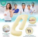 Sasttie Pregnancy Pillows for Sleeping, U Shaped Cooling Full Body Pregnancy Must Haves, 57 Inch Maternity Pillow for Pregnant Women, Pillow with Removable Cover for Side Sleeper, Light Yellow by TinyTreasures Baby Boutique
