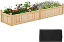 HAPPYGRILL Raised Garden Bed, Wooden Elevated Garden Box w/8 Drain Holes, Detachable Bottom Panels, Liner for Flowers Vegetables Herbs Fruits, Outdoor Planter Box for Backyard Lawn, 89" x 23.5" x 16" by GreenHaven Gardens