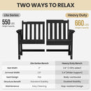 Ciokea 46" Heavy Duty Outdoor Bench Set of 2, HDPE Weatherproof Garden Bench, 2-Person Memorial Benches with 660 Lbs, Waterproof Patio Porch Benches for Outside Business Deck Office Backyard, Black by GreenHaven Gardens